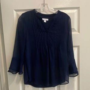 Charter Club sz PS navy blue blouse